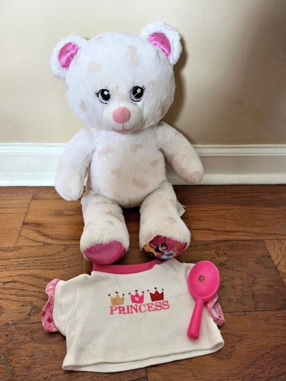 Build-A-Bear Workshop Disney Princess Sparkle Bear Plush Pink White